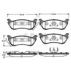 0 986 TB2 782 BOSCH Комплект тормозных колодок, дисковый тормоз