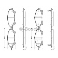 0 986 TB3 086 BOSCH Комплект тормозных колодок, дисковый тормоз