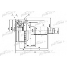 PCV1525 PATRON Шарнирный комплект, приводной вал