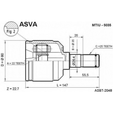 MTIU-5035 ASVA Шарнирный комплект, приводной вал