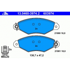 13.0460-3974.2 ATE Комплект тормозных колодок, дисковый тормоз