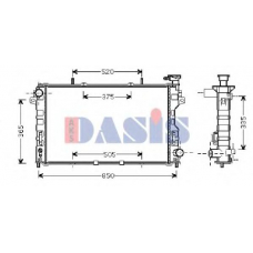 520043N AKS DASIS Радиатор, охлаждение двигателя