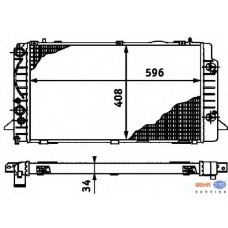 8MK 376 714-761 HELLA Радиатор, охлаждение двигателя