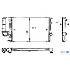 8MK 376 711-131 HELLA Радиатор, охлаждение двигателя