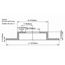 25357z KLAXCAR FRANCE Тормозной диск