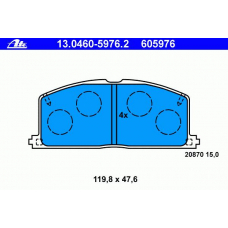 13.0460-5976.2 ATE Комплект тормозных колодок, дисковый тормоз