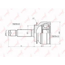 CO3640A LYNX Co-3640a шрус наружный mitsubishi outlander / airtrek (cu2w) 2wd 03-07