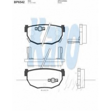 BP-6542 KAVO PARTS Комплект тормозных колодок, дисковый тормоз