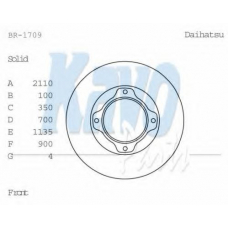 BR-1709 KAVO PARTS Тормозной диск