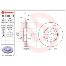 09.9997.10 BREMBO Тормозной диск