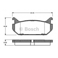 0 986 TB2 230 BOSCH Комплект тормозных колодок, дисковый тормоз