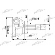 PCV1020 PATRON Шарнирный комплект, приводной вал