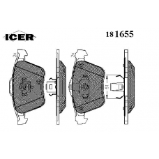 181655 ICER Комплект тормозных колодок, дисковый тормоз