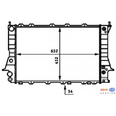 8MK 376 715-081 HELLA Радиатор, охлаждение двигателя