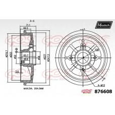876608.0000 MAXTECH Тормозной барабан