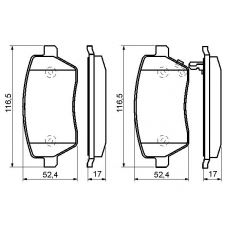 0 986 494 160 BOSCH Комплект тормозных колодок, дисковый тормоз