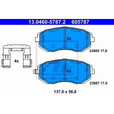 13.0460-5787.2 ATE Комплект тормозных колодок, дисковый тормоз