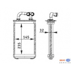 8FH 351 311-291 HELLA Теплообменник, отопление салона