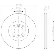 8DD 355 100-651 HELLA Тормозной диск