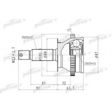 PCV8728 PATRON Шарнирный комплект, приводной вал