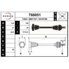 T68051 EAI Приводной вал