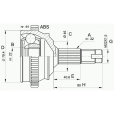 CVJ5225.10 OPEN PARTS Шарнирный комплект, приводной вал