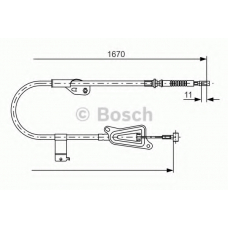 1 987 477 943 BOSCH Трос, стояночная тормозная система