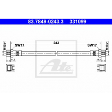 83.7849-0243.3 ATE Тормозной шланг