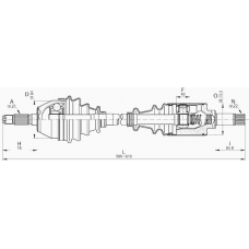 DRS6198.00 OPEN PARTS Приводной вал