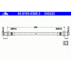 83.6103-0300.3 ATE Тормозной шланг