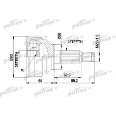 PCV1291 PATRON Шарнирный комплект, приводной вал