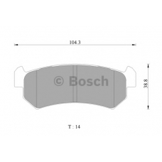 0 986 AB3 071 BOSCH Комплект тормозных колодок, дисковый тормоз