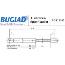 BGS11163 BUGIAD Газовая пружина, капот