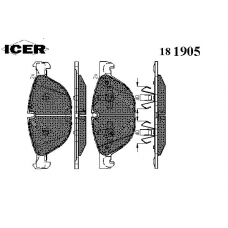 181905 ICER Комплект тормозных колодок, дисковый тормоз