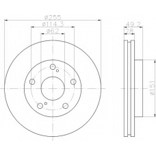 8DD 355 104-911 HELLA Тормозной диск