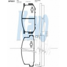 BP-8001 KAVO PARTS Комплект тормозных колодок, дисковый тормоз