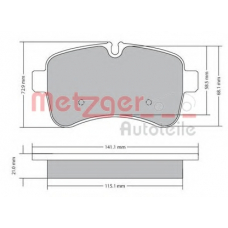1170466 METZGER Комплект тормозных колодок, дисковый тормоз