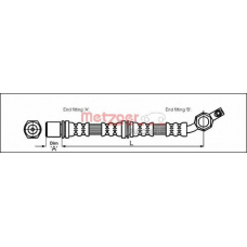 4114698 METZGER Тормозной шланг