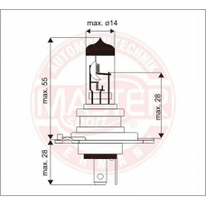 H4-12V60/55W-PCS-MS MASTER-SPORT Лампа накаливания, основная фара