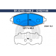 B1.G102-1148.2 GALFER Комплект тормозных колодок, дисковый тормоз