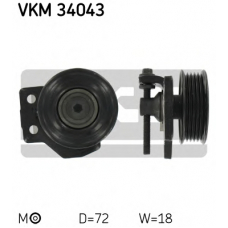 VKM 34043 SKF Натяжной ролик, поликлиновой  ремень