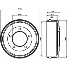 8DT 355 300-451 HELLA PAGID Тормозной барабан