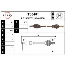 T68401 EAI Приводной вал