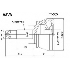 FT-005 ASVA Шарнирный комплект, приводной вал