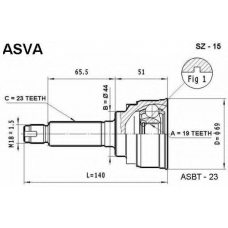 SZ-15 ASVA Шарнирный комплект, приводной вал