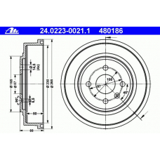 24.0223-0021.1 ATE Тормозной барабан