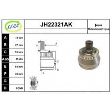 JH22321AK SERA Шарнирный комплект, приводной вал