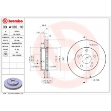 09.A130.10 BREMBO Тормозной диск