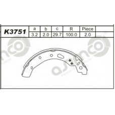 K3751 ASIMCO Комплект тормозных колодок