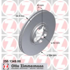 250.1349.00 ZIMMERMANN Тормозной диск